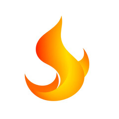 Vector Illustration of Fiery Flames on White Background