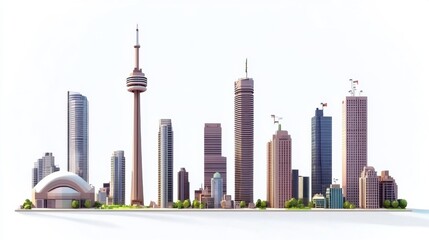 Obraz premium Toronto Skyline: A Digital Architectural Masterpiece