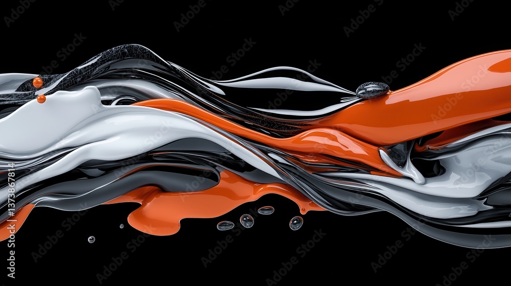 Aufkleber colorful 3d abstract liquid render with fluid motion and smooth background
