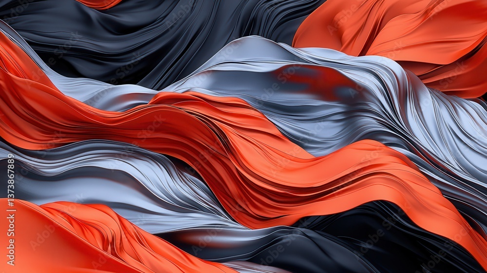 Poster stunning 3d render of abstract liquid fluid waves in dynamic colors and textures