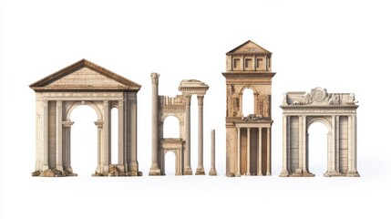Collection of Exquisite Ancient Roman Arches and Architectural Elements