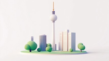 Obraz premium Berlin cityscape miniature 3D model illustration