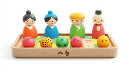 Fototapeta premium Colorful Wooden Toys for Kids - Traditional Japanese Design