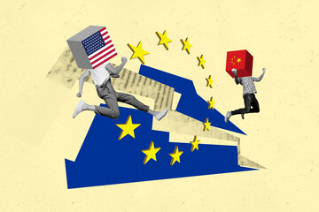 Composite sketch image collage of business investment market income financial resources headless...
