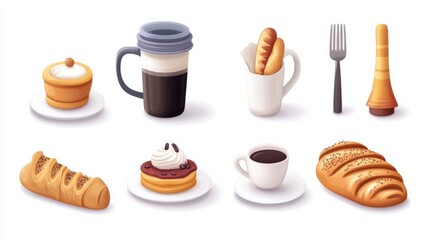 Colorful Collection of Yummy Food and Drinks