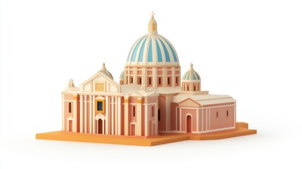 Obraz premium Colorful 3D Model of a Stunning Church Building