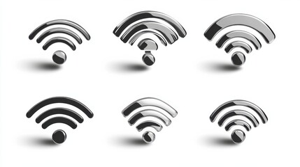 Sleek Wireless Icons: Modern Technology Symbolism