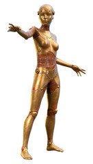 Fototapeta premium 3D Rendering Female Robot on White