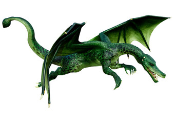 Obraz premium 3D Rendering Fairy Tale Dragon on White