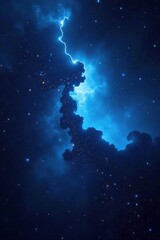 Fototapeta premium Abstract blue and black digital design resembling a cosmic galaxy, futuristic, creative