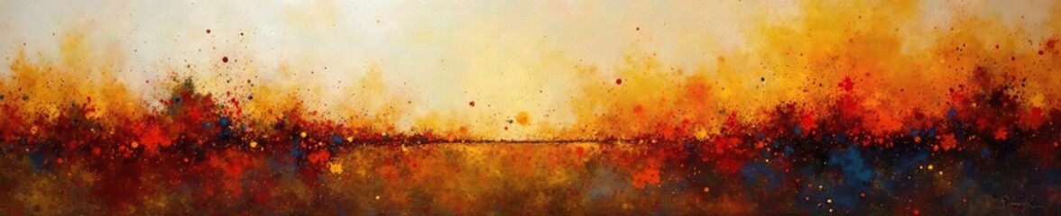 Obraz premium Abstract painting with earth tone colors blending on canvas, expression, decor