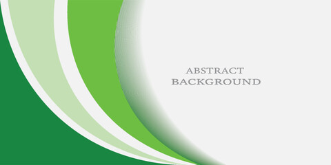 Abstract White and Green wave wide background banner