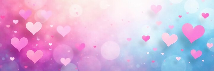 Abstract pastel background with varying shades of pink, purple, and blue hearts scattered throughout - suitable for Mother's Day, Valentine's Day, or Birthday designs,  purple,  spring colors