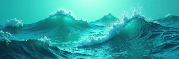Fototapeta premium Abstract green-blue swirling background resembling ocean waves, blue, swirl