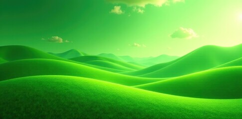 Obraz premium Abstract green landscape wallpaper with swirls of vibrant green hues and abstract shapes, perfect for adding a touch of nature to any digital project or background image, green, project