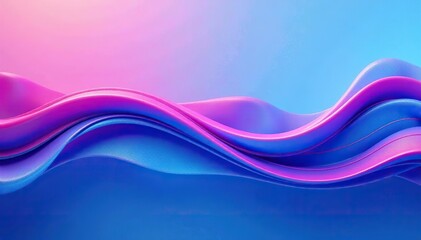 Obraz premium Abstract vector colorful blue pink wave line flowing design, music, AI