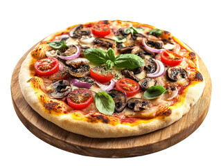 Isolated gourmet pizza
