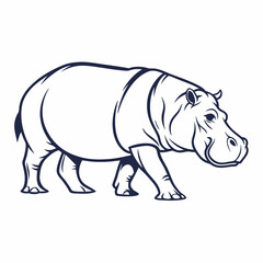 hippopotamus black silhouette vector