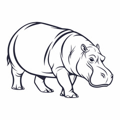hippopotamus black silhouette vector