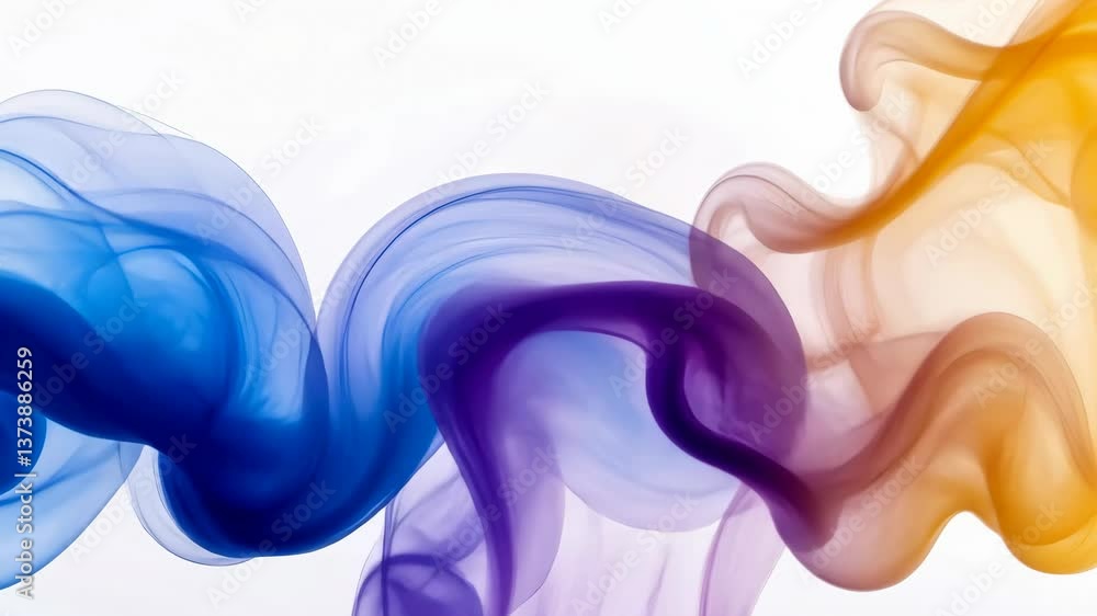 Poster an abstract gradient wave, flowing transitions of vibrant colors on a white background. v2