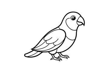 Fototapeta premium Line art vector illustration of a lovebird.eps