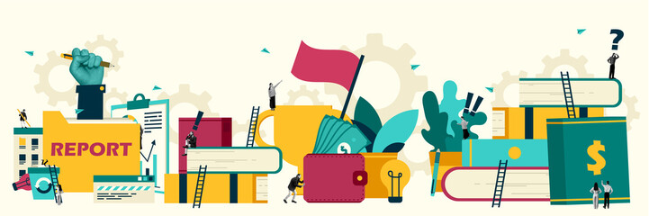 Abstract Business Concepts. People Working. Flat Vector Illustration. Creative Design.