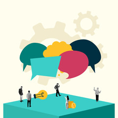 Abstract Business Concepts. People Working. Flat Vector Illustration. Creative Design.