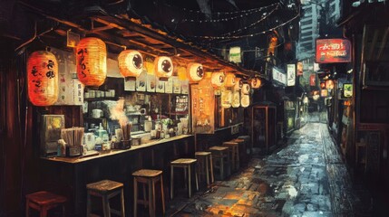 japanese izakaya front view of the restaurant