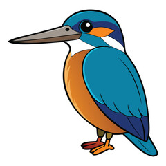 Fototapeta premium Vibrant Kingfisher Bird Vector Illustration