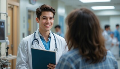 male doctor talking to a patient's relative