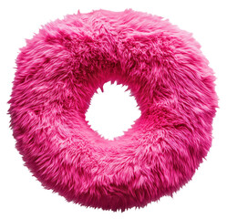 Pink furry donut-shaped object