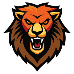 Obraz premium Fierce Lion Head Mascot Logo Design