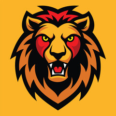 Obraz premium Fierce Lion Head Mascot Logo Design