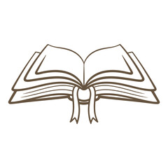 Minimalist Open Book with Ribbon Marker Logo Illustration with Simple, and Flat Design