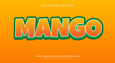 Mango 3d editable text effect Template suitable for fresh fruit Theme