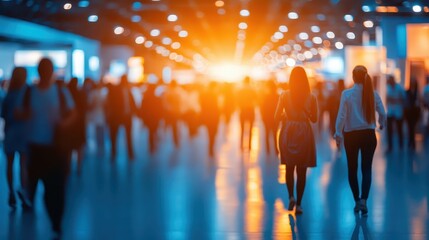 A career development fair with diverse participants networking and exploring growth opportunities