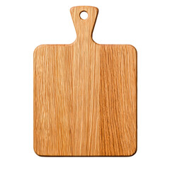 Fototapeta premium Wooden cutting board with a textured surface and handle.