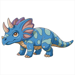 Playful Triceratops Dinosaur Cartoon Design