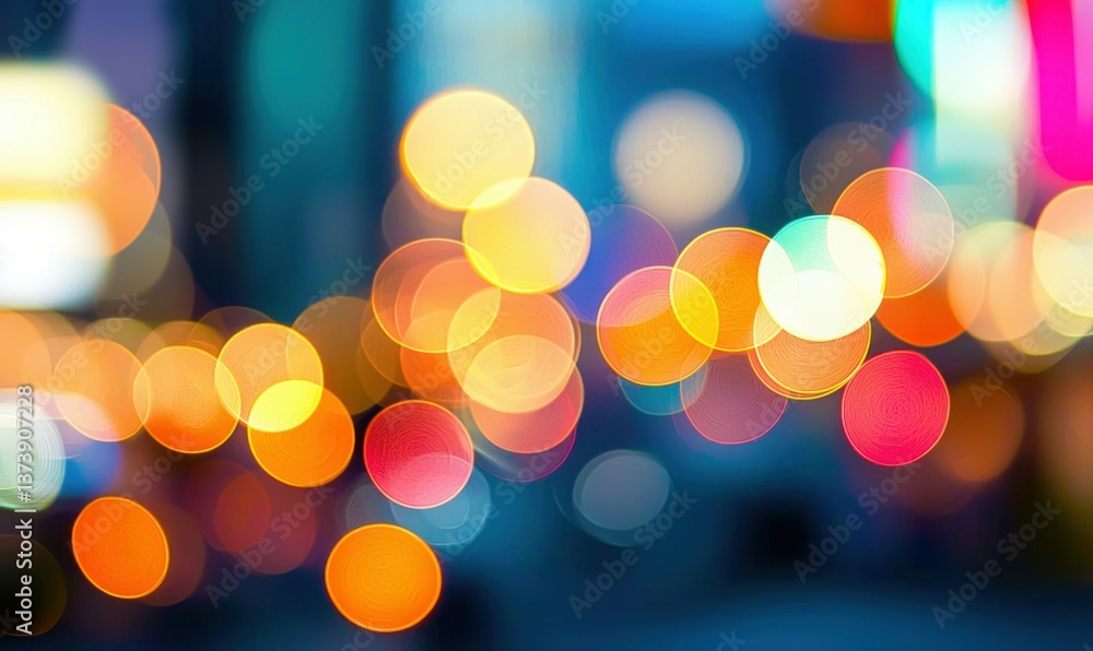 Poster a vibrant and colorful display of bokeh lights creates an abstract and festive background.