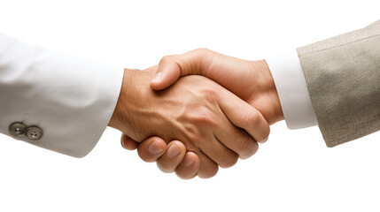 Handshake of two men on a transparent background.