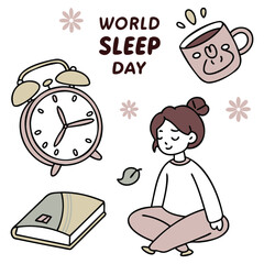 "Relaxing World Sleep Day Vector Poster"