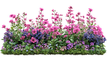 Floral border on a transparent background.