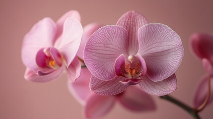 Obraz premium Pink Orchid Bloom Close-Up. Generative AI