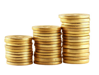 Isolated Coin Stacks as Ascending Bar Chart