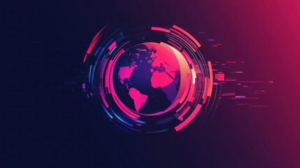 Global network, digital data streams, futuristic design, abstract background, tech concept