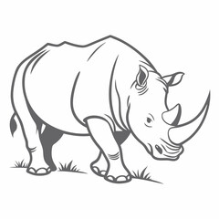 Rhinoceros black silhouette icon vector