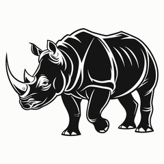 Rhinoceros black silhouette icon vector