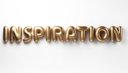 Ai Generated Gold Metallic Foil Capital Inflated Balloon Letters Inspiration Quote against Transparent Background