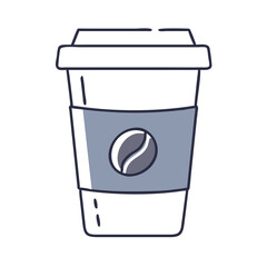 Takeaway coffee cup in flat style