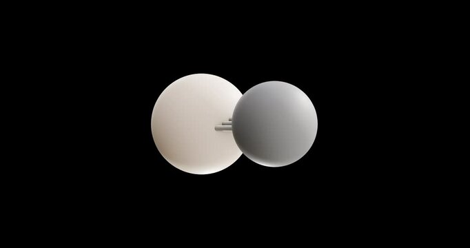 Silicon carbide molecule, rotating 3D model of carborundum, looped video on a black background